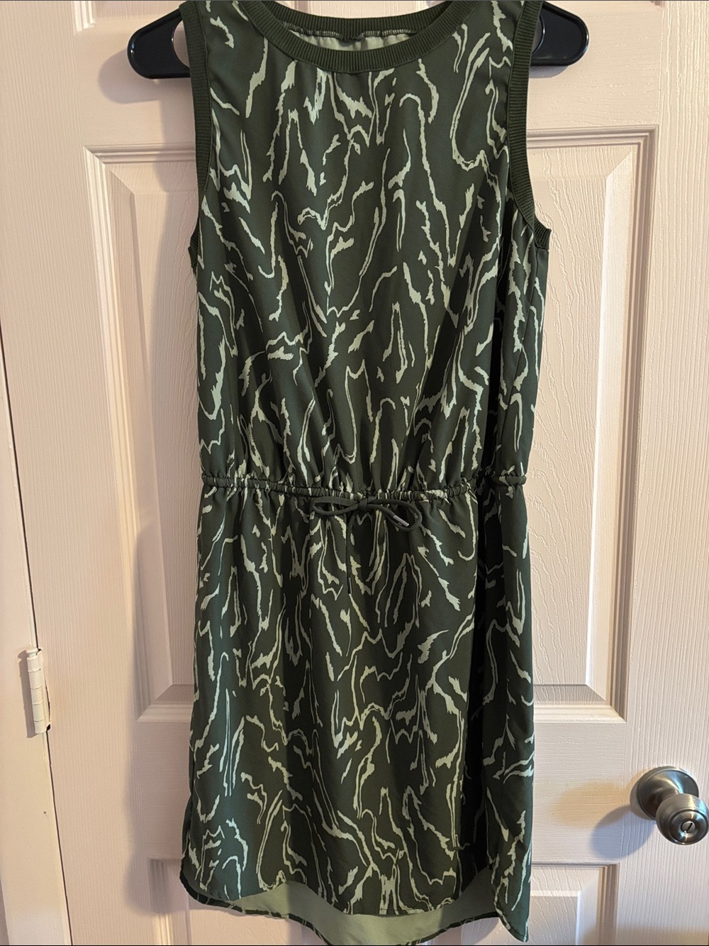 Athleta Green and Light Green Printed Mini Dress